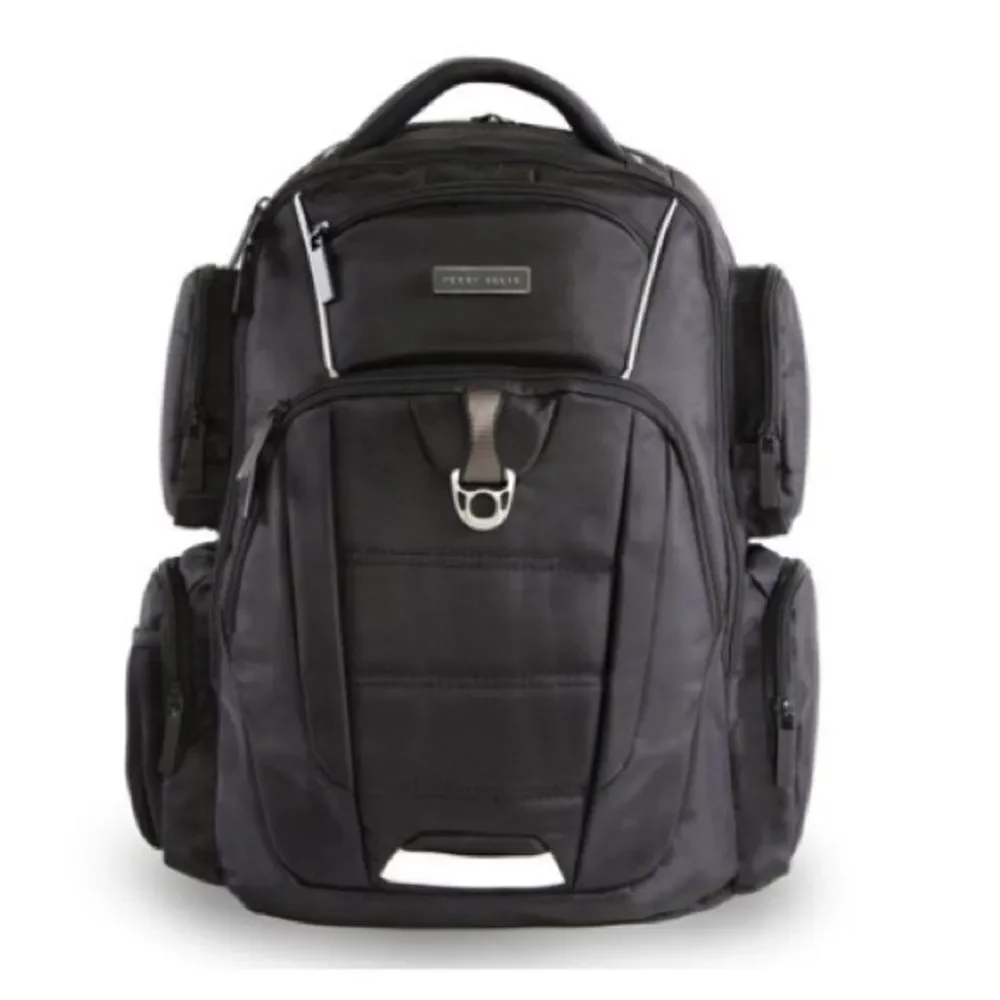 Perry Ellis Black 350 Laptop Backpack- Black travel bag, business bag $160 bag